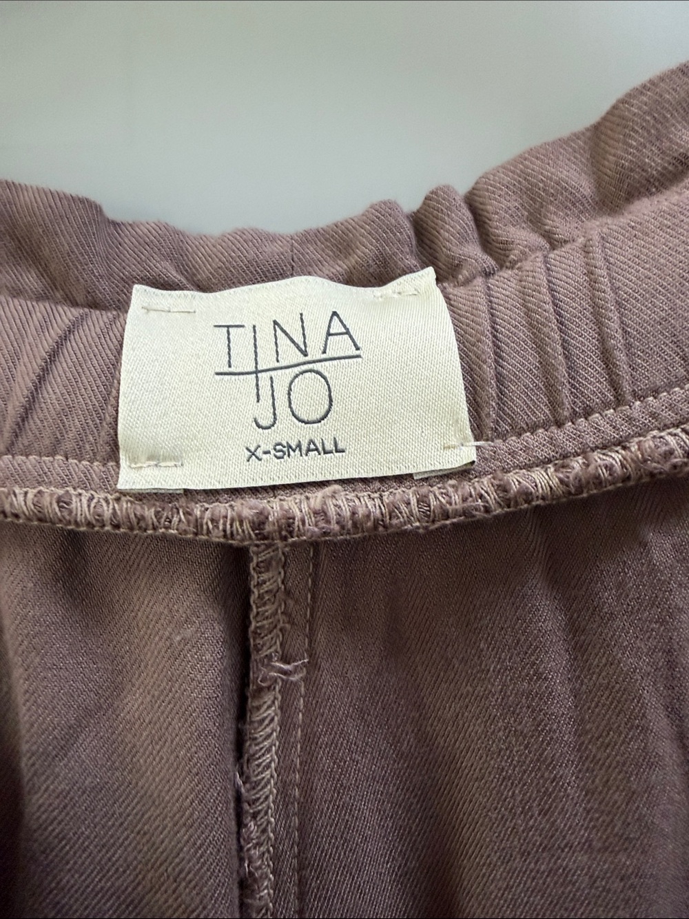 Tina Jo/ Anthropologie Wide-Leg Tie-Waist Pants — Mauve Brown - Picture 2 of 3